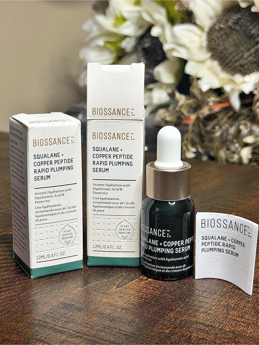 Biossance Squalane + Copper Peptide Rapid Plumping Serum 12 mL x2